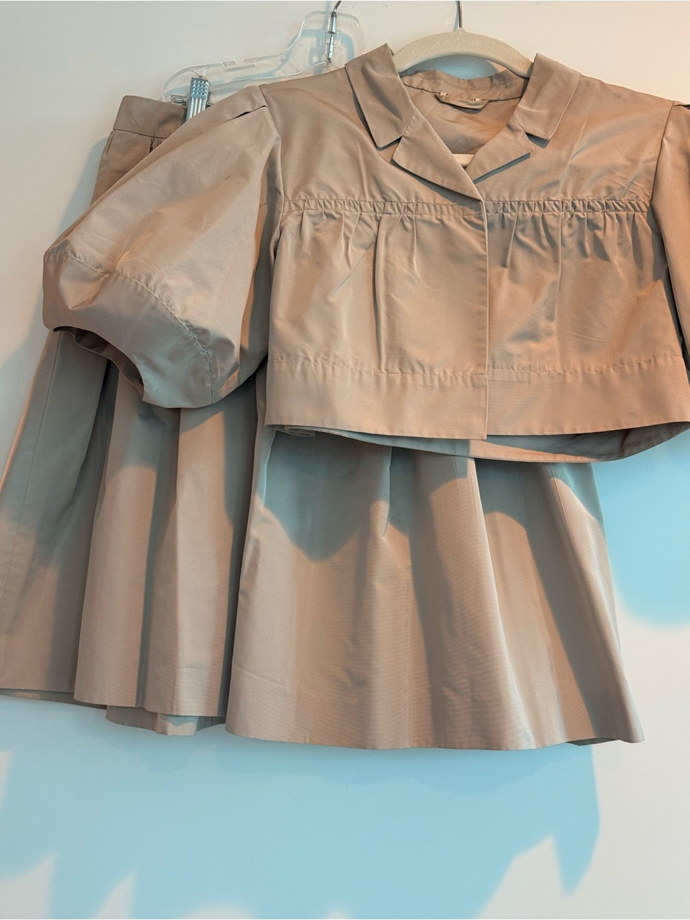 Miu Miu Beige Two-Piece Skirt Set